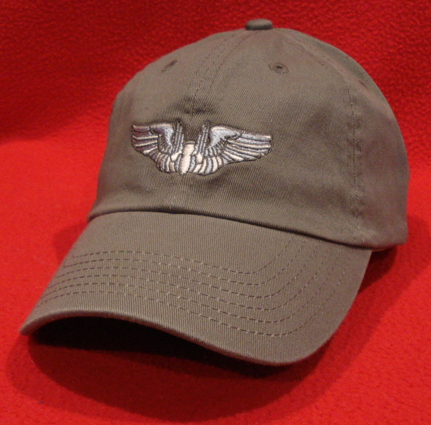 NAVAL AIR CREW Aviator Wings Ball Cap Stone/tan low-profile embroidered hat 